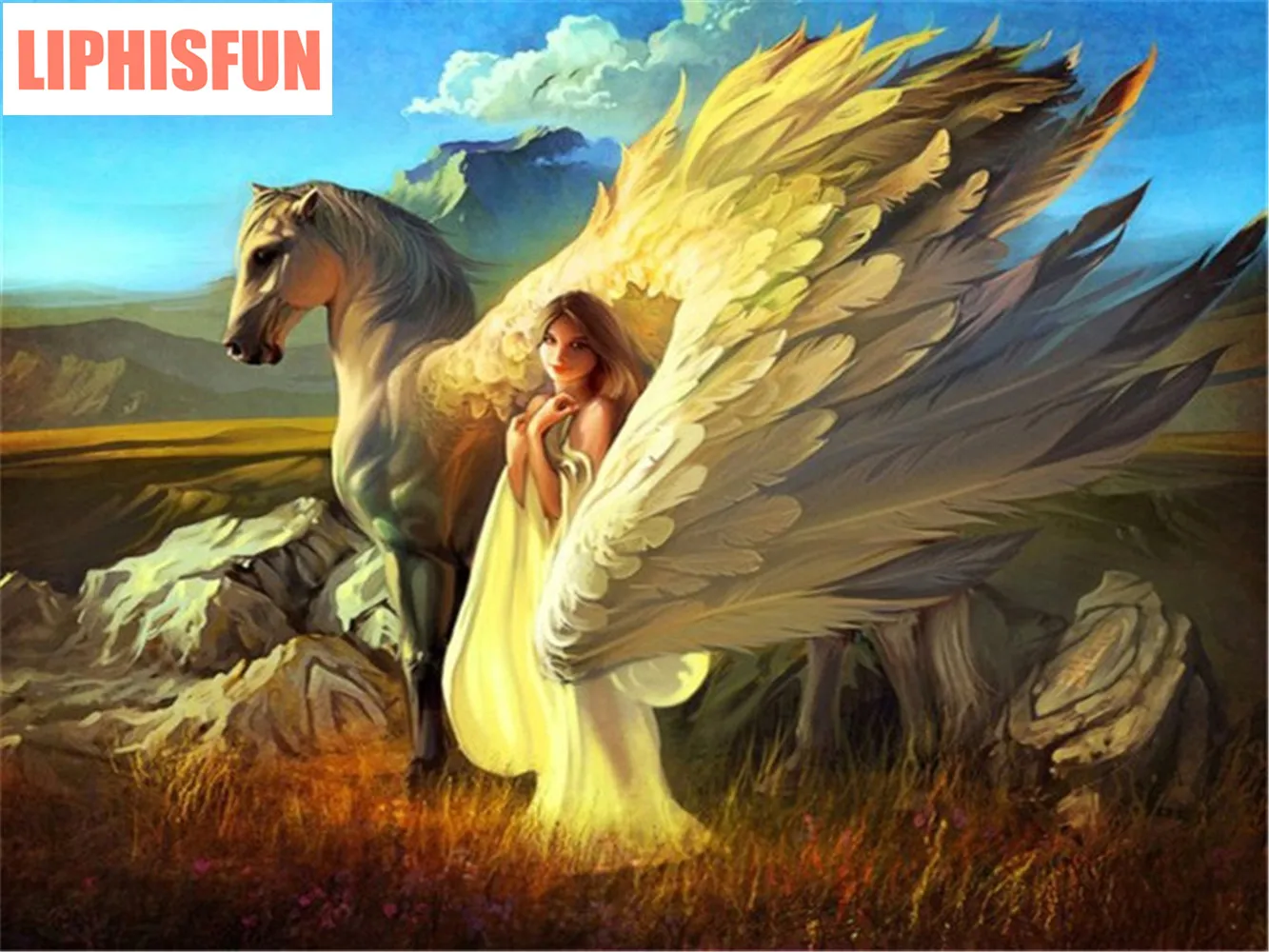 LIPHISFUN новые 5D Diy картины-мозаики из алмазных элементов ангелы-хранители