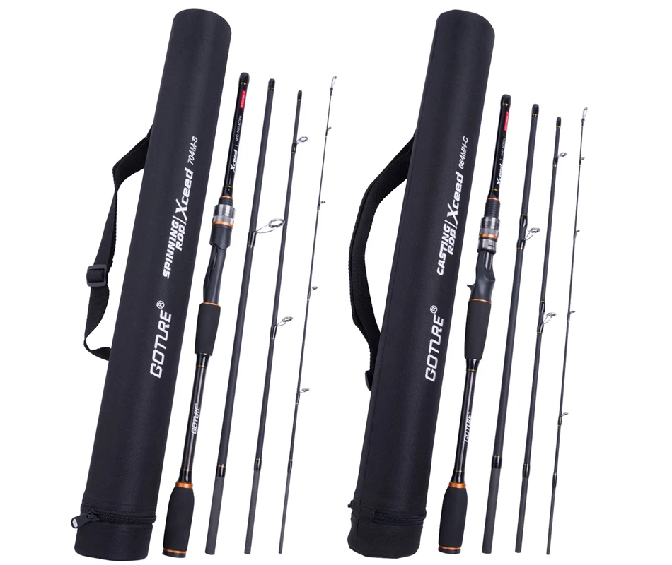 Goture XCEED углеродная Приманка Удочка 1,98 м/2,1 м 4 шт. Спиннинг/Baitcasting Удочка M/MH Мощность умеренное/быстрое действие
