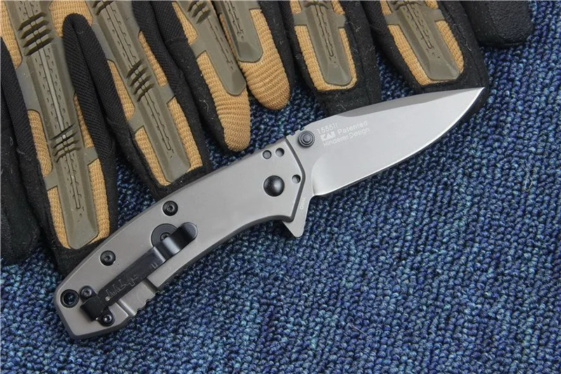 JUFULE 1555TI складной 8Cr13MoV Сталь ручка Титан покрытие Флиппер Открытый лагерь