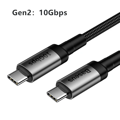 Dark Gray Кабель Baseus usb type C to type C 5 Гбит/с скорость передачи данных QC3.0 кабель для быстрой зарядки Gen2 поддержка проекционного экрана - Цвет: Dark Gray