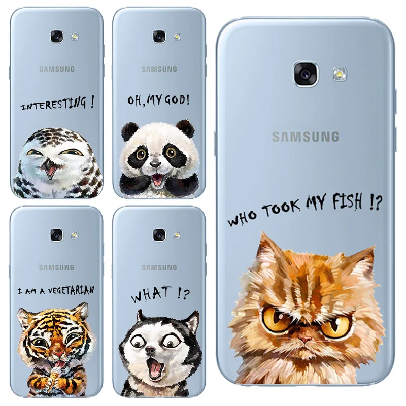 Phone Case For Samsung Galaxy A3 A5 A7 2017 J3 J5 J7 S8 S9 Plus Note 8 MAX Funny cute TPU Soft Silicone Protective Back Cover |