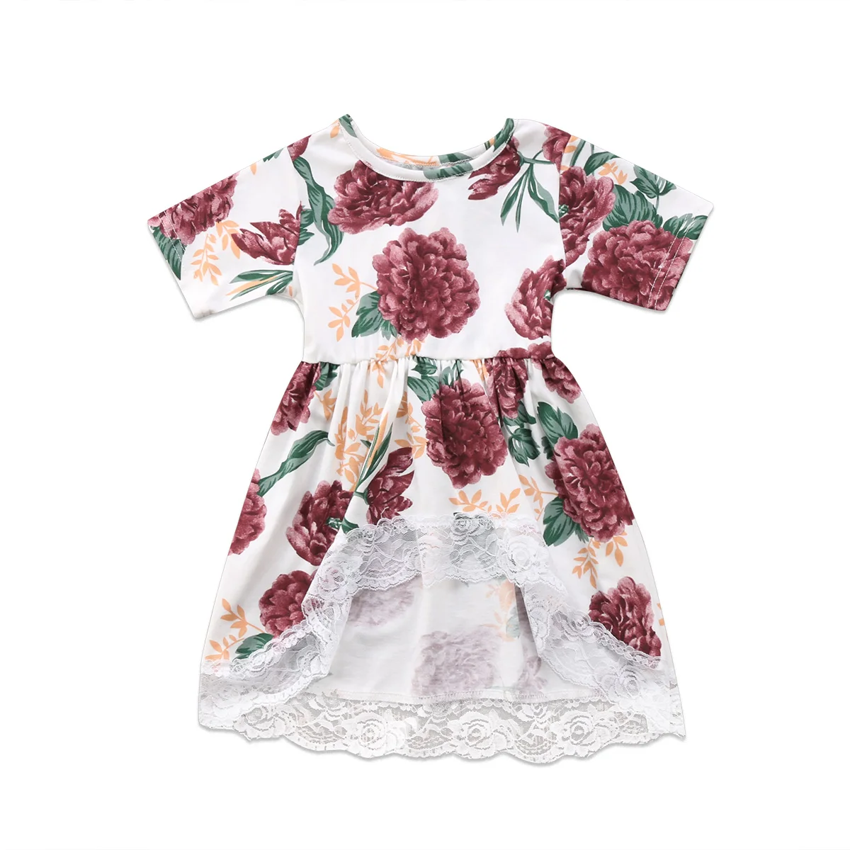 Кружевное платье с хвостом для девочек милое мини пачка принцессы цветочным