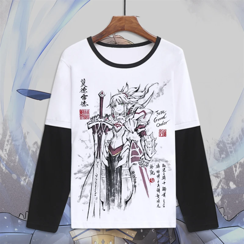 Мужская футболка с длинными рукавами Fate grand order забавная fgo надписью Apocrypha saber