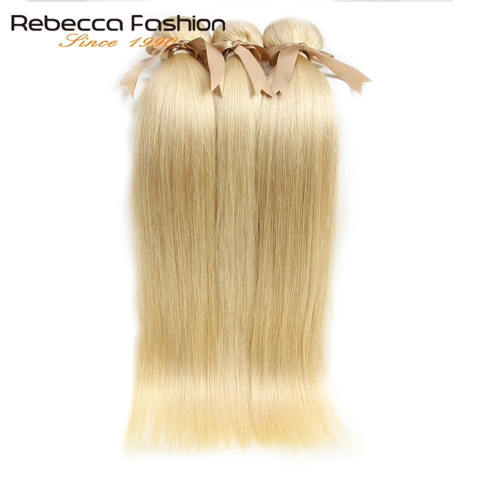 Rebecca 613 медовый блонд пряди малазийские прямые волосы 100% Remy человеческие для