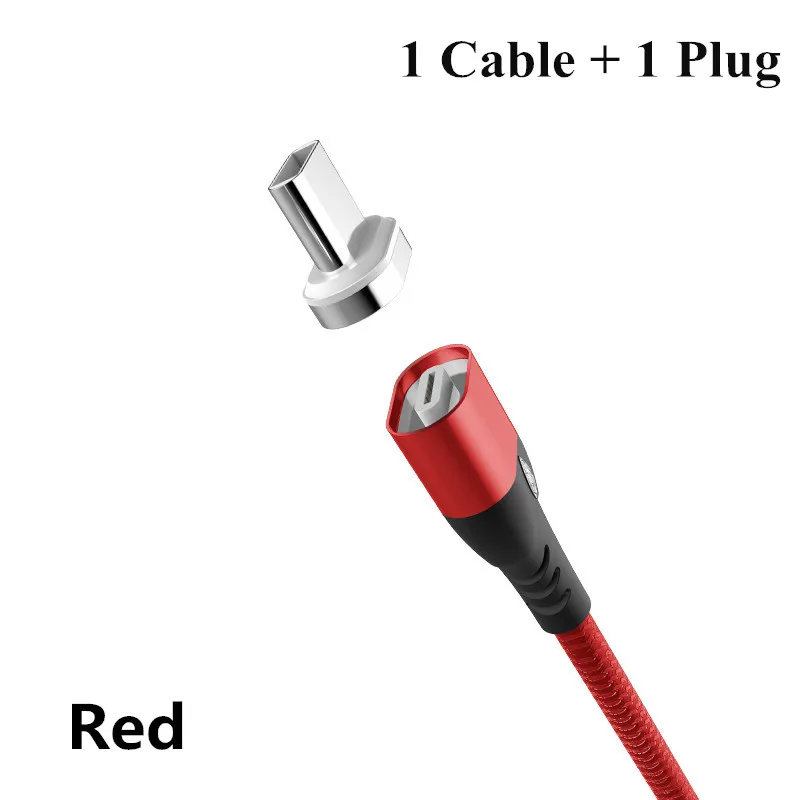 1 Cable 1 Plug Red Магнитный светодиодный светильник для Android Galaxy S8 S9 Plus S7 зарядное устройство для iPhone 6 s 6S 7 8 Plus XS MAX XR 5 Micro usb type C зарядка - Тип штекера: 1 Cable 1 Plug Red