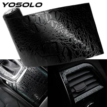 YOSOLO, автомобильные наклейки для интерьера, s, автомобильные наклейки, пленка, Имитация крокодиловой кожи, декоративные наклейки для интерьера, 150*10 см