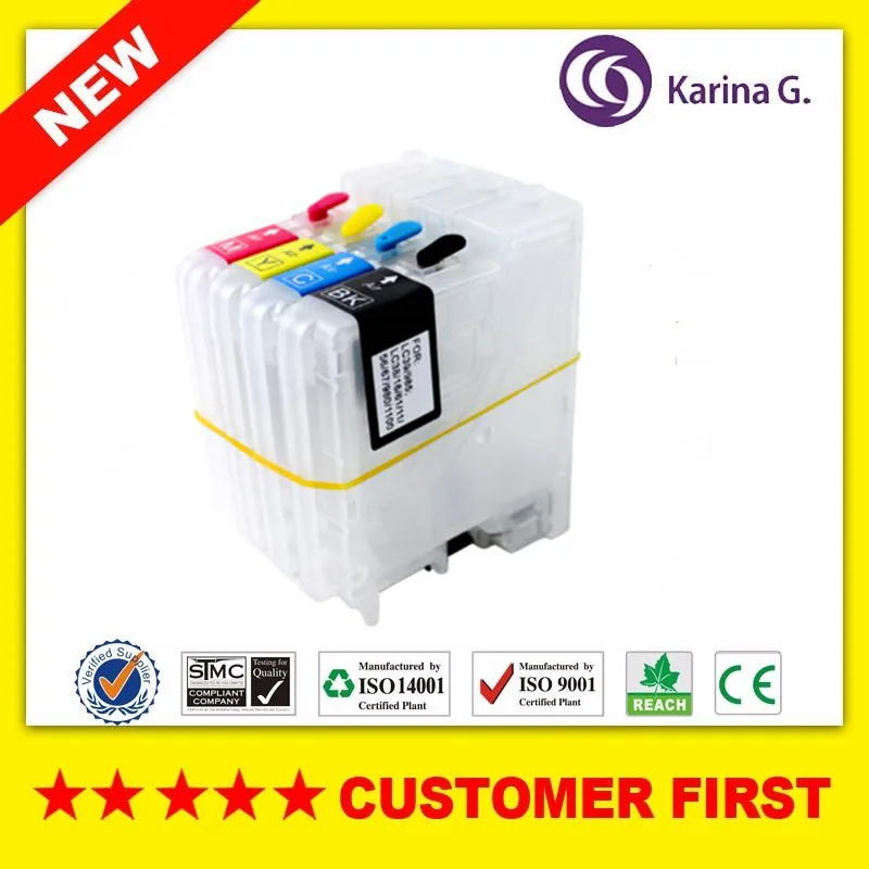 Для LC11 LC16 LC38 LC61 LC65 LC67 LC980 LC990 LC1100 многоразовый картридж для Brother Φ 165C 185C 195C 197C 365CN|ink