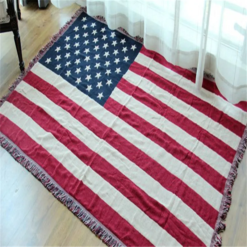 Домашний декор гобелен с кисточками Union Jack хлопковый и полиэфирный одеяло