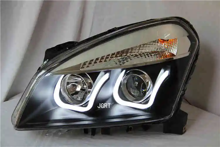 Автомобильный стиль светодиодный фары для Nissan Qashqai 2010-2013 для Qashqai Головной фонарь светодиодный DRL Объектив двойной луч H7 HID Xenon bi xenon объектив