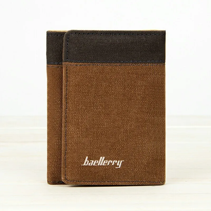 Европейские мужские бумажники для отдыха короткие 3 Складные синие коричневые