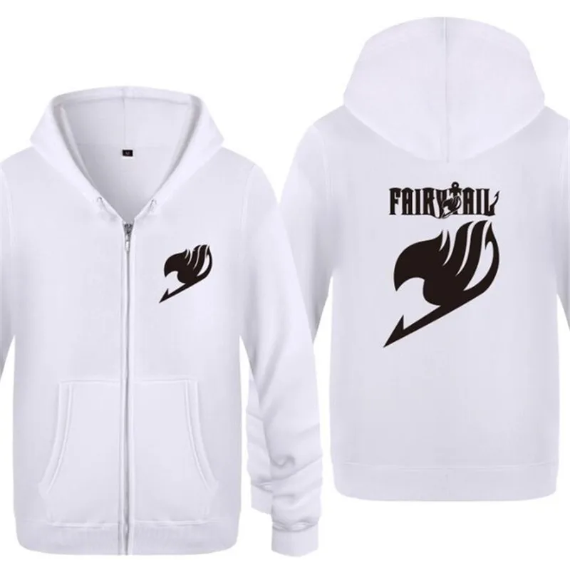 Hoodie Men Anime Fairy Tail Printed Zipper Mens Hoodies Skate Hip Hop Fleece Jacket Coat Men's Sweatshirt Tracksuit Moletom Hot | Мужская