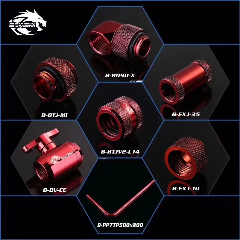 BYKSKI red Version G1/4 Plug / Hose фитинг/od14 мм фитинг для жесткой