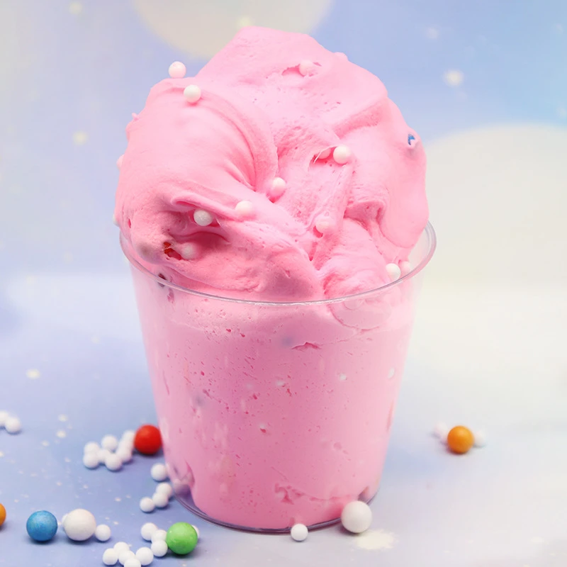 Цветной слайм 150 мл пушистая пенопластовая глина светильник кие товары сделай