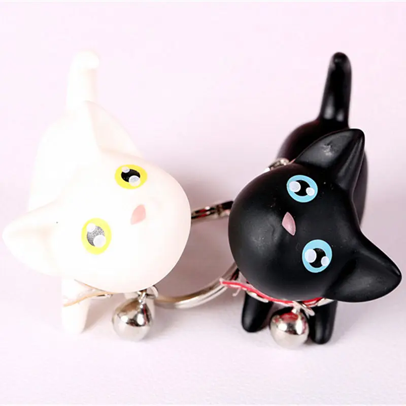 QOONG высококачественный милый брелок с котом кольцо для ключей влюбленных парные