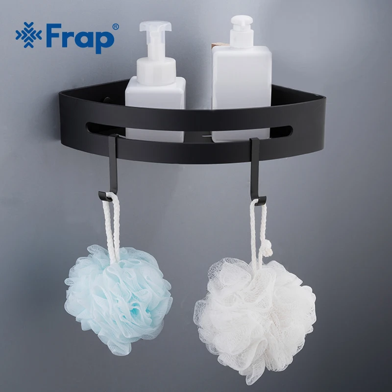 FRAP угловая полка космическая алюминиевая для хранения ванной комнаты черные