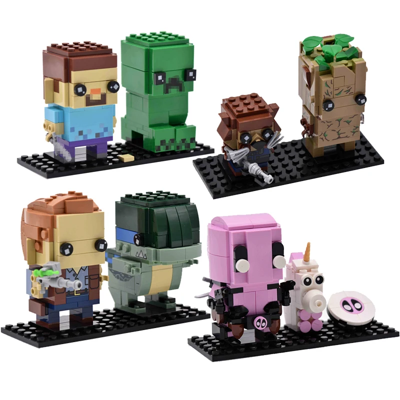 Brickheadz мини Legoings с эмблемами супергероев DC Мстители 4 Marvel 3 эндшпиль brick Heads