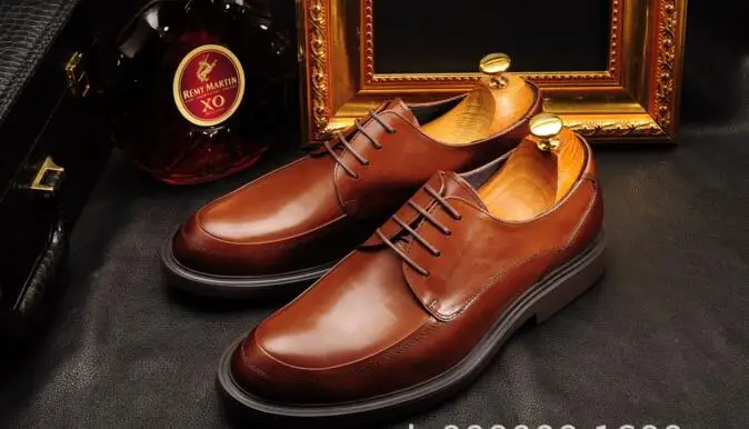 

New Autumn Men England business men shoes pointed toe leather lace-up shoes men leather breathable fashion shoes