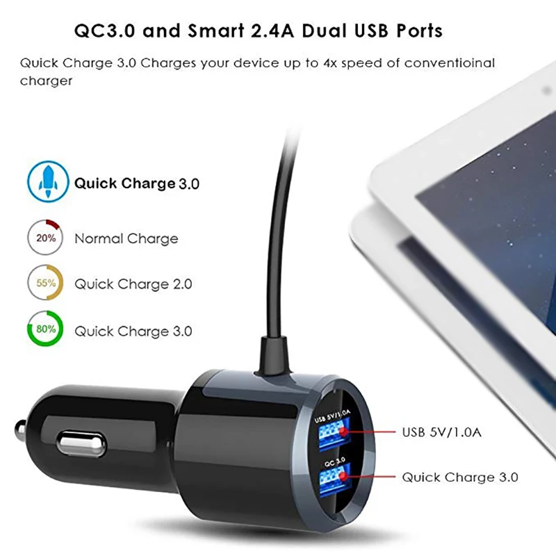 Bluetooth fm передатчик беспроводной радиоадаптер без рук с QC3.0 умный двойной USB порт