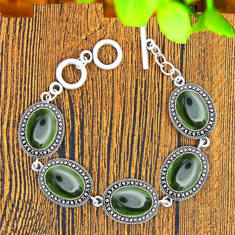 Oval Transparent Crystal Jewelry Set Antique Silver Plated Necklace Earrings Bracelet Fashion TS416|Ювелирные наборы| |