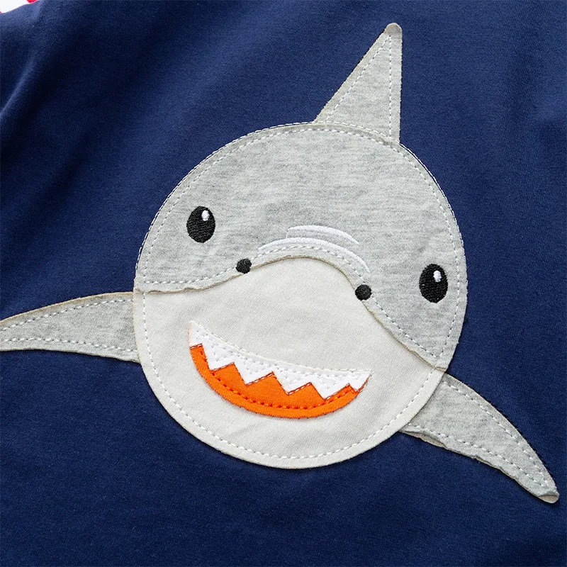 New style long sleeve shark cotton boy outfits winter fall baby children clothes set |