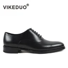 VIKEDUOНовинка; Мужские оксфорды ручной работы; Однотонные черные свадебные туфли из натуральной телячьей кожи; Мужская официальная офисная обувь; Zapatos Hombre