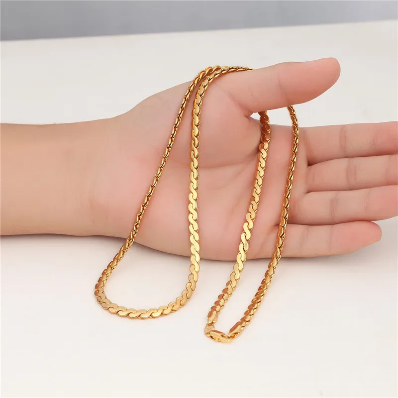 BRZHA Necklace Long/Choker Wholesale 6MM Vintage Punk Black Gun/Gold color Chain For Women/Men Jewelry NU723 | Украшения и