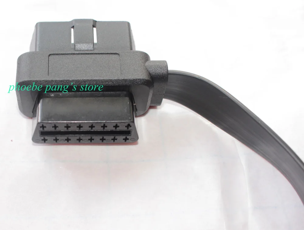Новинка 2016! Оптовые продажи плоский тонкий как лапша OBDII OBD2 16Pin ELM327 штекер-гнездо