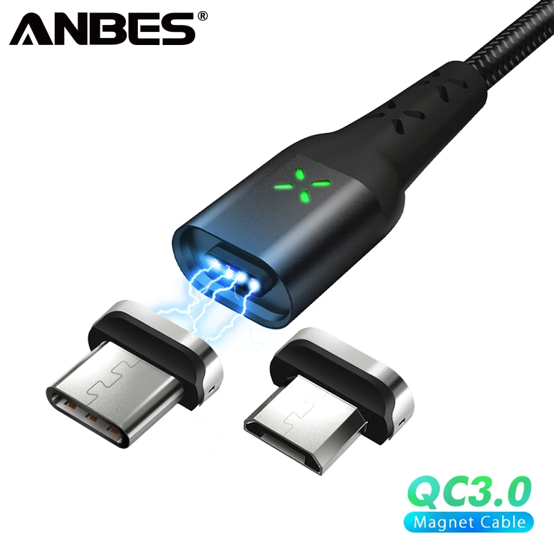 ANBES Магнитный кабель Магнит Micro USB зарядное устройство для передачи данных кабели