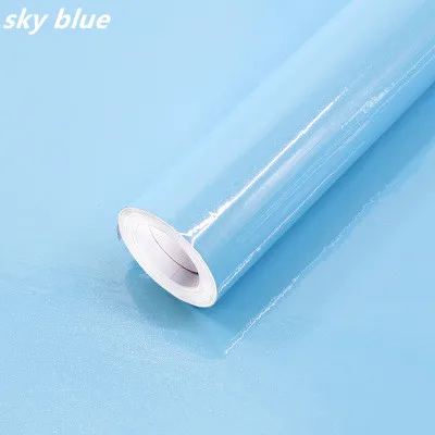 DIY ПВХ чистый цвет водостойкие обои для комнаты самоклеющиеся черно-белый Шкаф Кухня Глянцевая паста мебель наклейки на стену