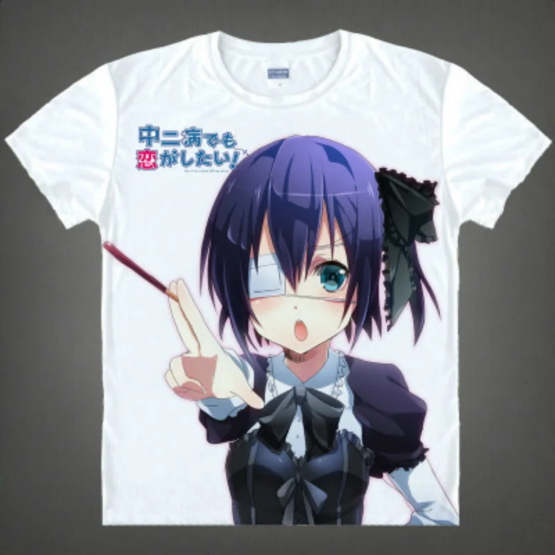 Chuunibyou demo koi ga shitai футболка Takanashi Yuuta Rikka белая с милым изображением ПАНЧА для мужчин