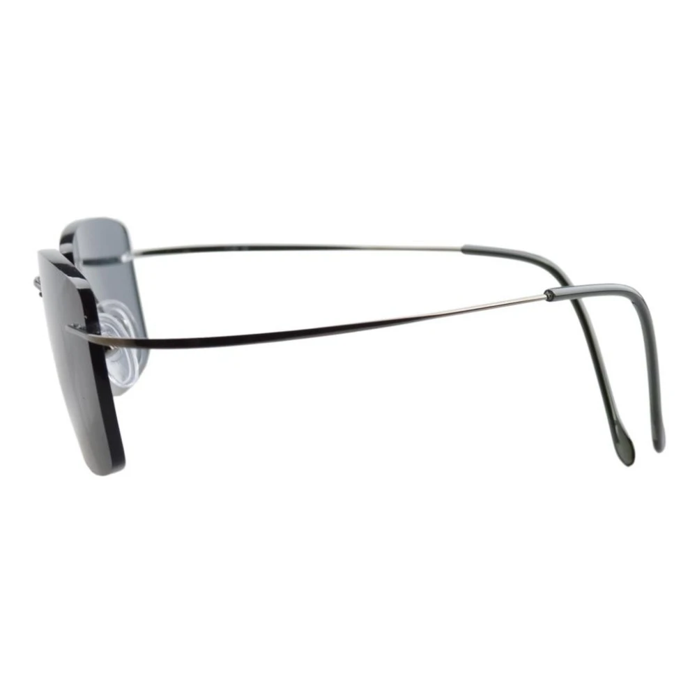 R1509 серые линзы Eyekepper Титан без оправы для чтения солнцезащитные очки мужчин + 0 5/0
