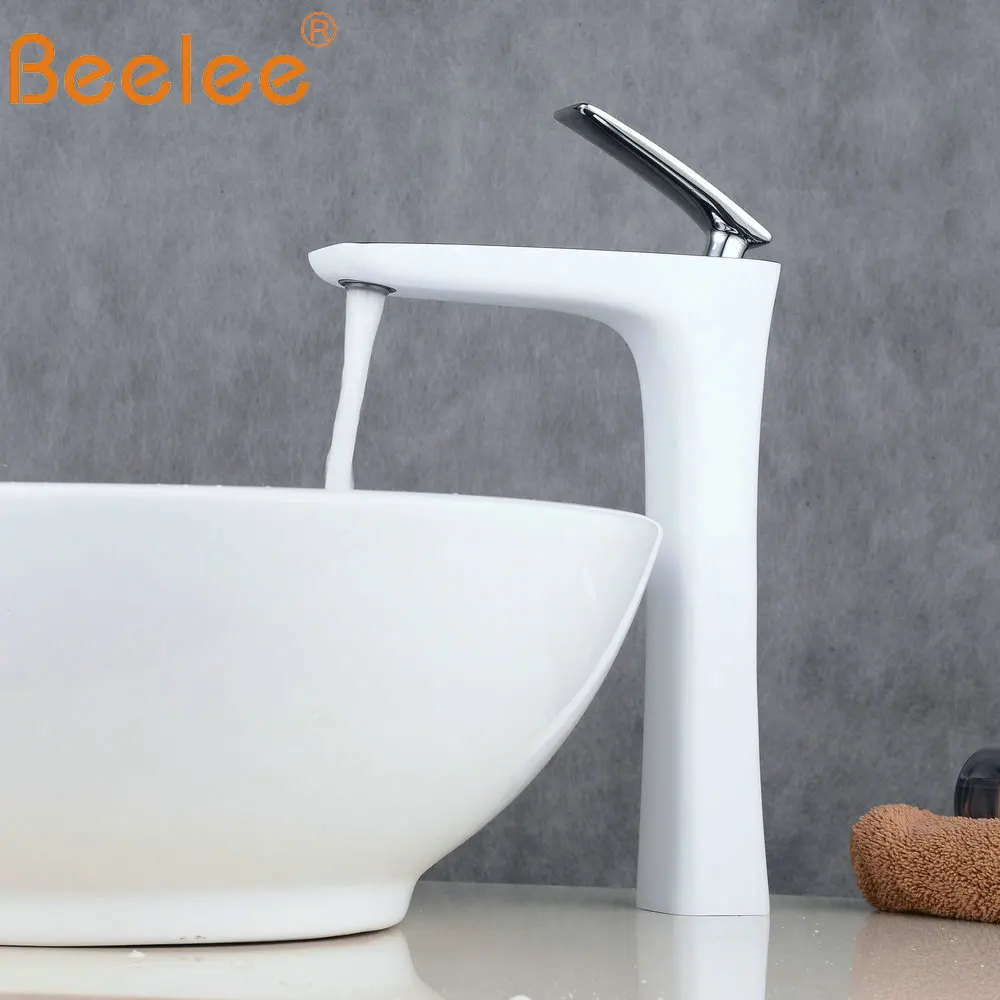 Beelee Bathroom Taps Mixer White Counter Top Sink Tap Mono Basin Faucet Cloakroom Faucets BL6609WH | Обустройство дома