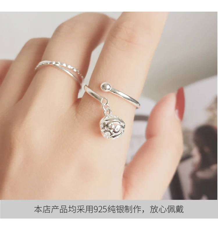 Bijoux, новинка, дизайнерские 925 Пробы Кольца с серебряными шариками для женщин, регулируемый размер, вечерние кольца, подарок, свадебные ювелирные изделия Anillos
