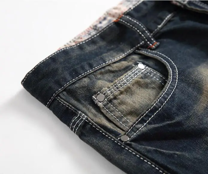 Jeans Men Business Casual Classic Direct Men Business Casual Straight  Jeans Stretch Denim Pants Broken Hole jeans