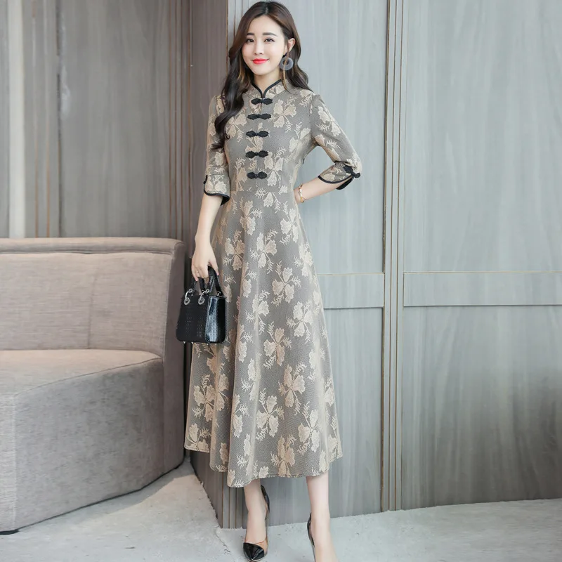 Платье чонсам китайское восточное 2019 элегантные китайские платья японское Yukata