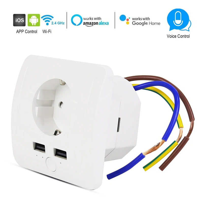Умная розетка Wi-Fi пульт дистанционного управления Управление Smart ЕС 15A настенных