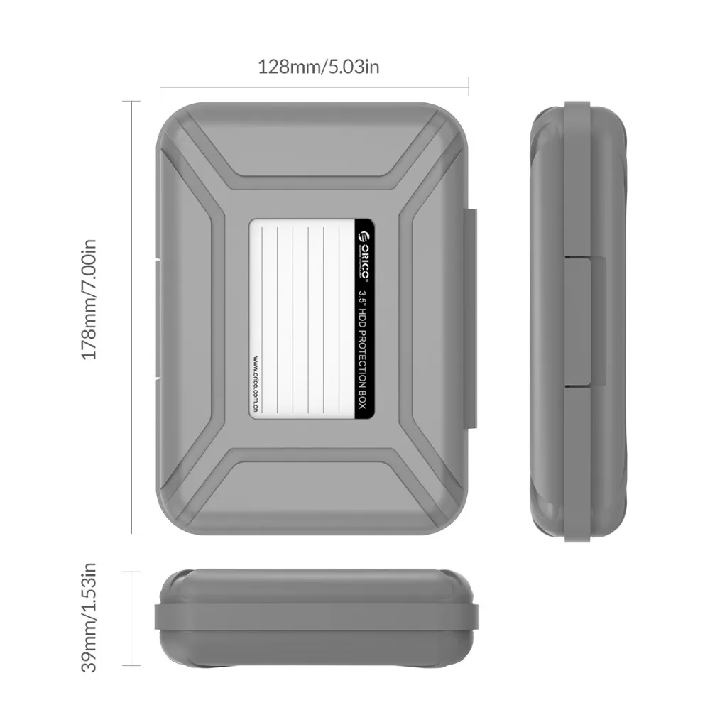 Защитный бокс ORICO PHX-5S 5 Bay 3,5 дюйма/чехол для хранения жесткого диска(HDD) или SDD с водонепроницаемой функцией-5 шт./лот