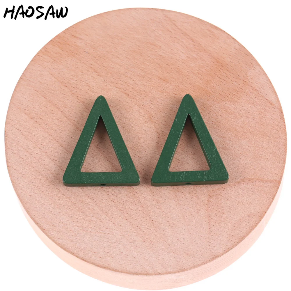 

32*27MM 200Pcs/Lot Wood Triangle Shape Earrings Beads Accessories For DIY Handmade Necklace/Jewelry Findings/Accessories Making