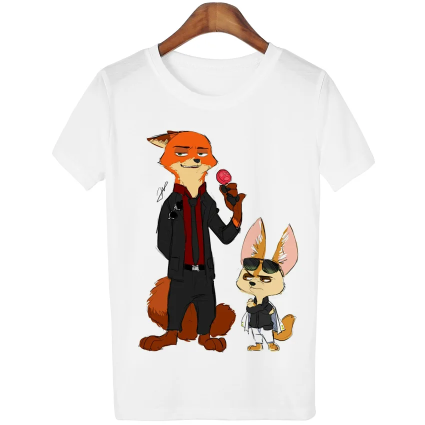 Женская футболка с принтом животных YEMUSEED летняя Kwaii Zoo лиса кролики Tumblr WMT199|t-shirt