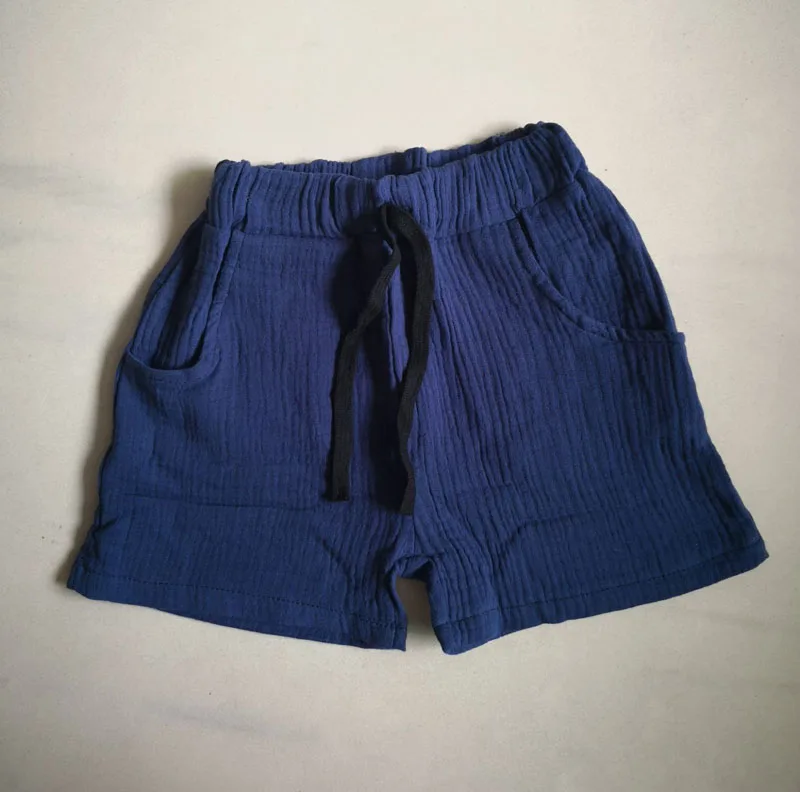 Lndarkblue Коллекция года, модная одежда для мальчиков штаны для девочек детские летние брюки детские штаны, Шорты Для Маленьких Мальчиков пляжные дешевые однотонные льняные штаны, 90 до 130 - Цвет: Lndarkblue