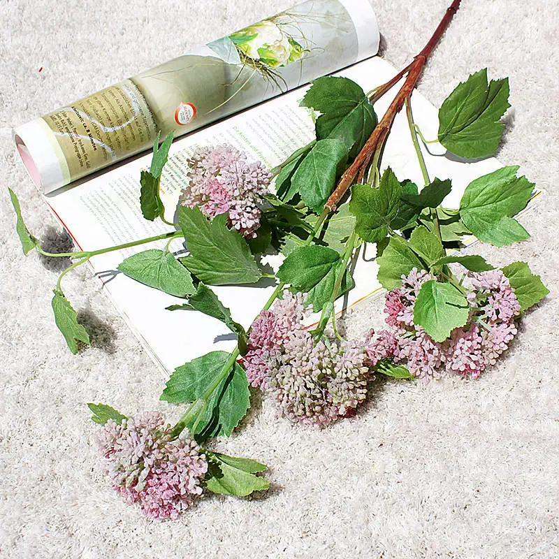 Pink Green 3 головки/ветка Leucospermum искусственные цветы для украшения свадьбы Искусственные цветы Пластиковые поддельные цветы Флер искусственное - Цвет: Pink Green
