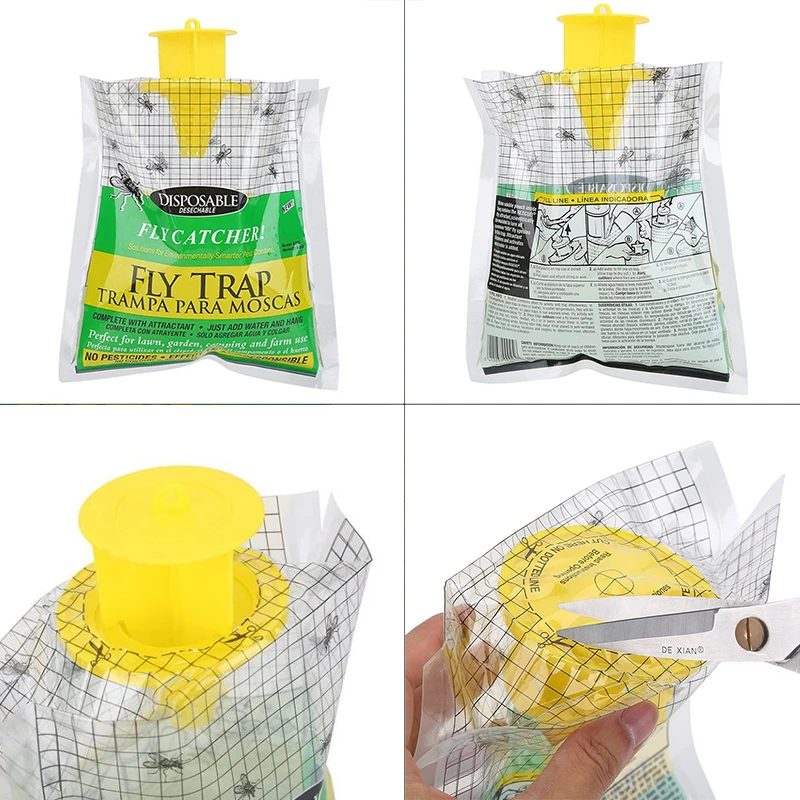 Fly Trap Catcher Bug Mosquito Killer Moth Insect Killer Pest Control Products Disposable Plastic Hanging Bait Bag Dropshipping