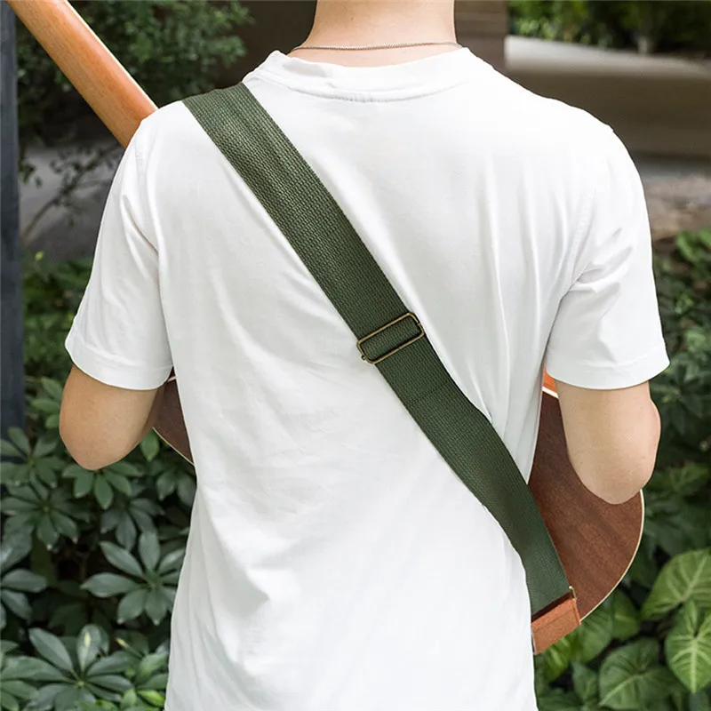 Регулируемый ремень гитары тканый хлопчатобумажный для с кожаными концами