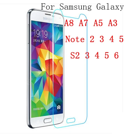 Защитное стекло закаленное 2.5D 9H для Samsung Galaxy Note 5/4/3/2 A9 A8 A7 A5 A3 2016 S7 S6 S5 S4 S3 S2 Active E5 E7 |