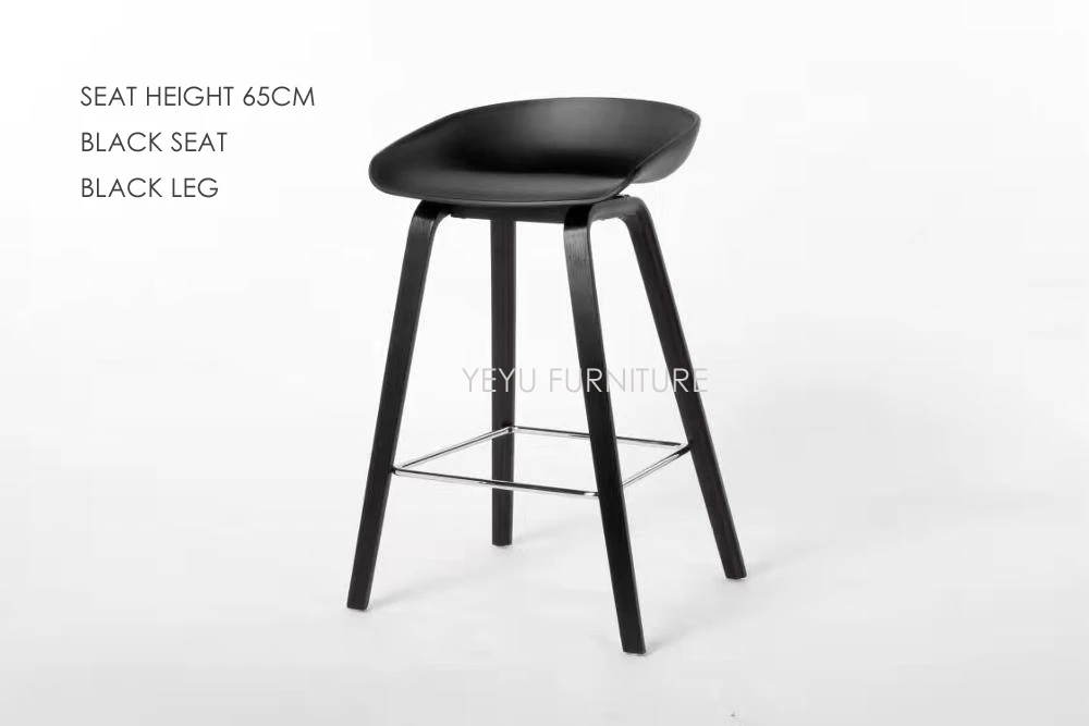 SH65 Black Black L Минималистический современный дизайн цельного дерева pp пластиковый барный стул Северный ветер модный креативный датский барный стул популярная мебель - Цвет: SH65 Black Black L