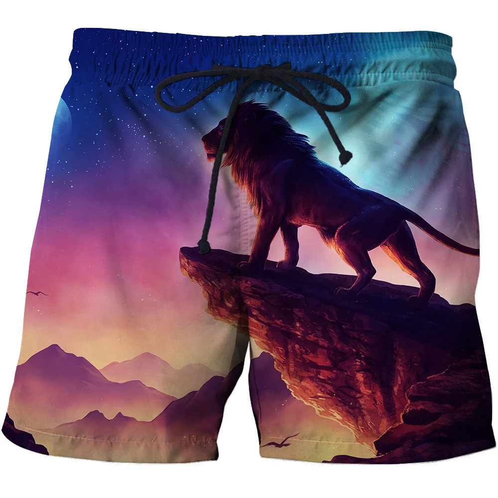 

Animal Loose Men T-Short Quick Dry Pants 3D print Summer Leisure Surfing Beach Anime Short Bodybuilding Breathable Fitness Male