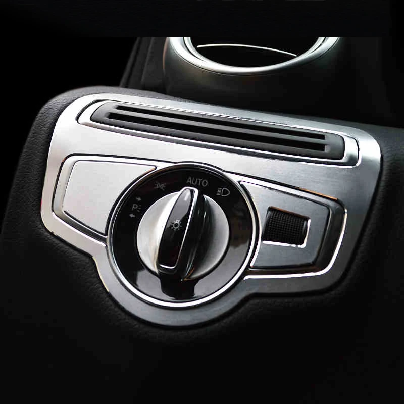 

Aluminum alloy AMG Styling Car Headlights Combi-Switch Panel Trim For Mercedes-Benz C200 C260 C300 GLC200 GLC260 GLC300