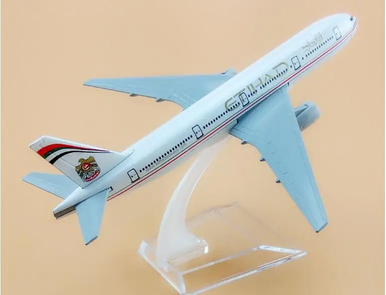 Модель самолета B777 Etihad дыхательные пути 16 см Размер 1:400 металлическая модель для