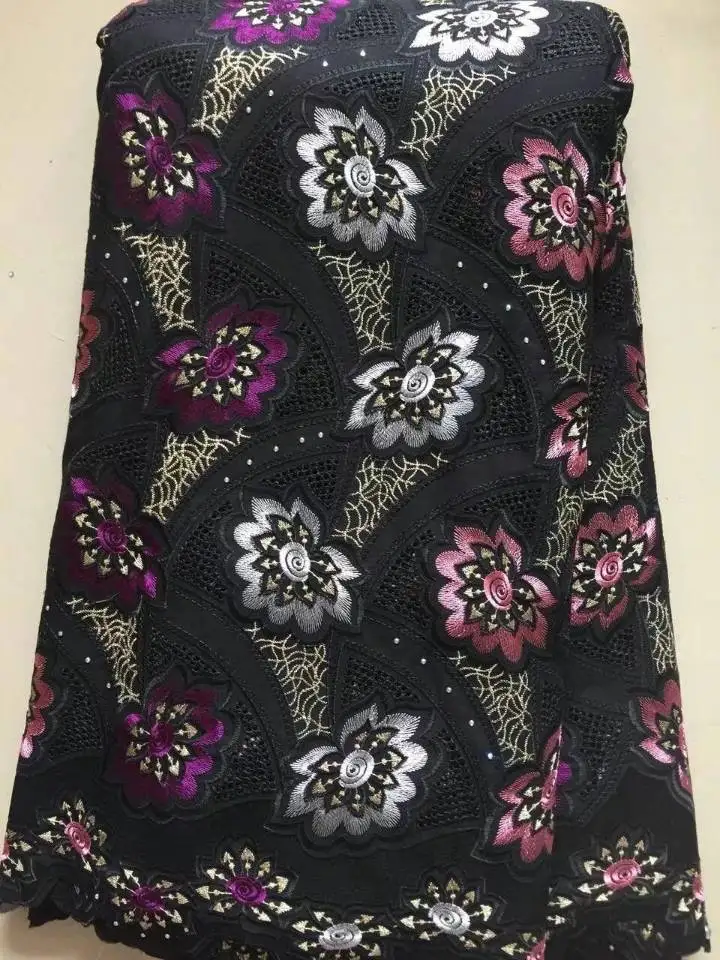 5Yards/pc Nice looking royal blue african cotton fabric and flower embroidery swiss voile lace for clothes LC7-1 | Дом и сад