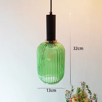Green color Скандинавский Ресторан подвесные светильники серый/зеленый/коньячный стеклянный современный подвесной светильник для спальни гостиной кухни подвесной светильник - Цвет корпуса: Green color